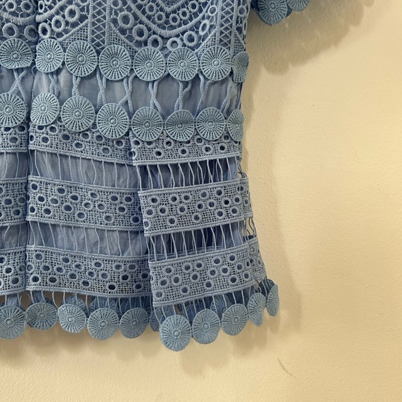 MAJE
Loseray Embroidered-lace Top In Blue Size 2 - Picture 9 of 16